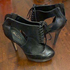 Aldo Black Open Booties